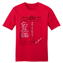 In The Clutch 1975 Cincinnati Batting Lineup Tee