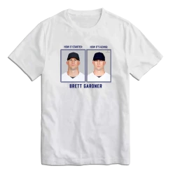 New York City Brett Gardner Then & Now MLBPA Tee