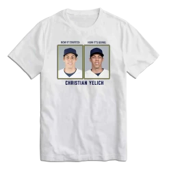 Christian Yelich Then & Now MLBPA Tee Milwaukee