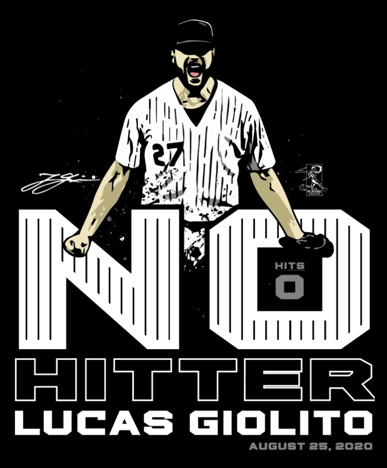 Official Lucas Giolito "No Hitter" MLBPA Tee No-No Club 4 Official Lucas Giolito "No Hitter" MLBPA Tee No-No Club