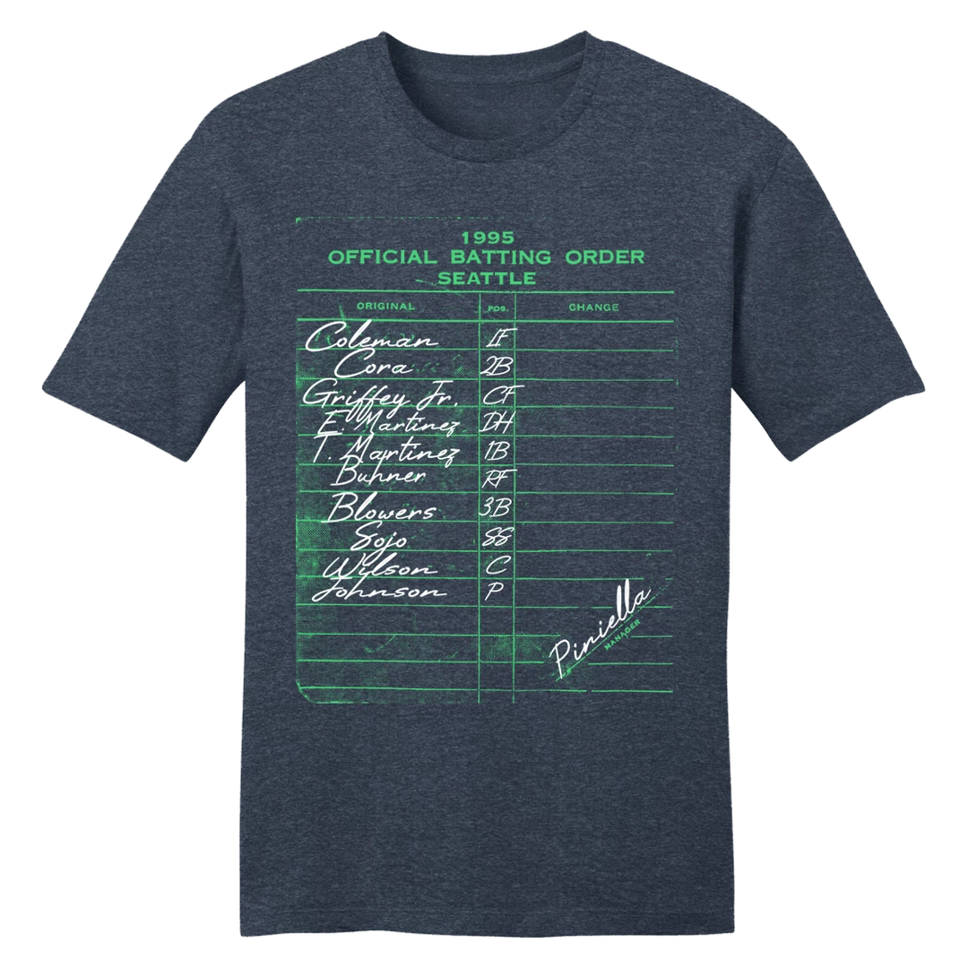 In The Clutch 1995 Seattle Batting Lineup Tee 3 In The Clutch 1995 Seattle Batting Lineup Tee