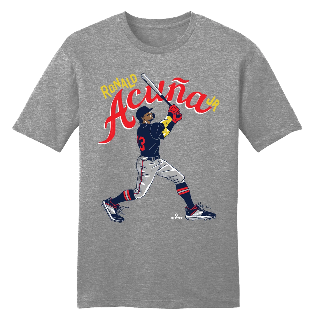 Atlanta Ronald Acuña Jr. Batting Stance MLBPA Tee 3 Atlanta Ronald Acuña Jr. Batting Stance MLBPA Tee