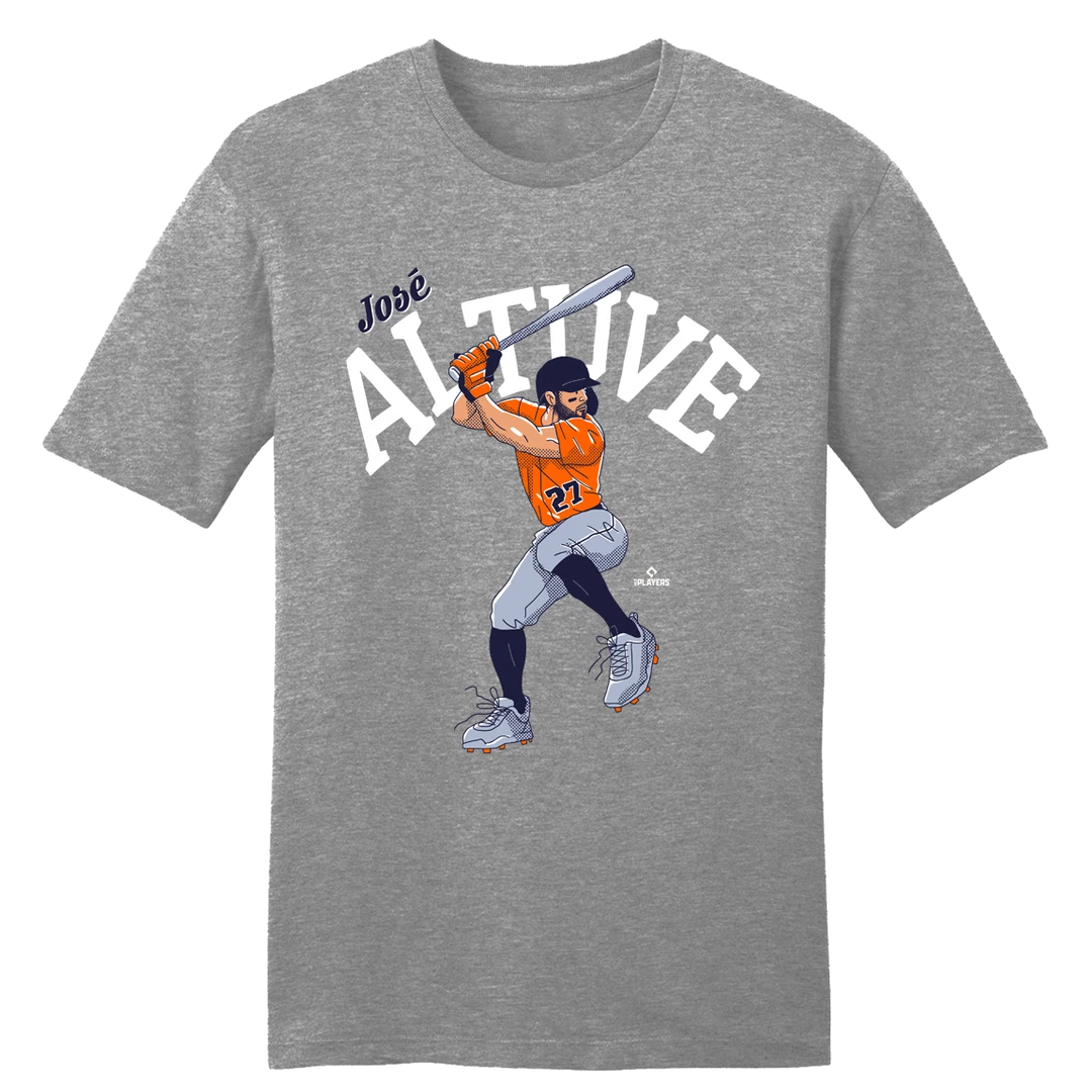 Houston José Altuve Cartoon Batting Stance MLBPA Tee 4 Houston José Altuve Cartoon Batting Stance MLBPA Tee