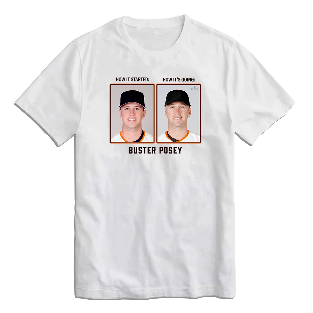 Buster Posey Then & Now MLBPA Tee Sports 3 Buster Posey Then & Now MLBPA Tee Sports