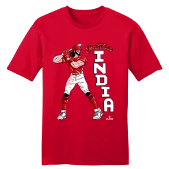Jonathan India Cartoon Stance MLBPA Tee Cincinnati
