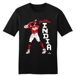 Jonathan India Cartoon Stance MLBPA Tee Cincinnati