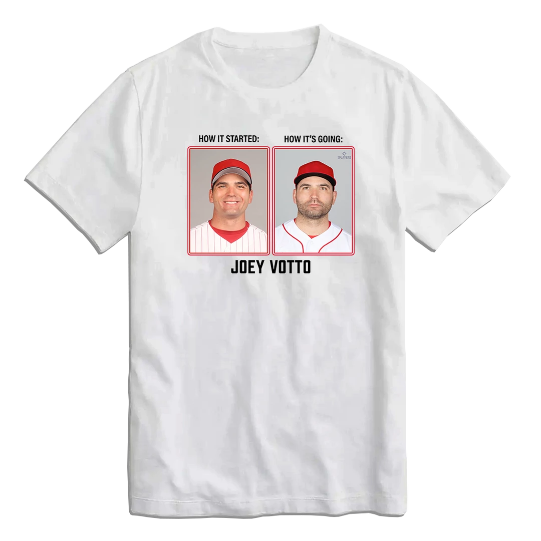 Joey Votto Then & Now MLBPA Tee 3 Joey Votto Then & Now MLBPA Tee