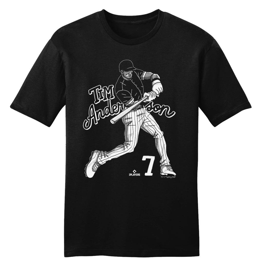Tim Anderson Cartoon Swing MLBPA Tee Sports 3 Tim Anderson Cartoon Swing MLBPA Tee Sports